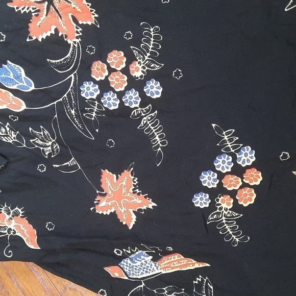 Gado Gado Wrap Tie front Black Midi Skirt - Picture 2 of 4